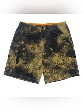 Fishworks Deckies Board Shorts Sz 36 Acid Green Black Cargo Fishing Boat Swim
